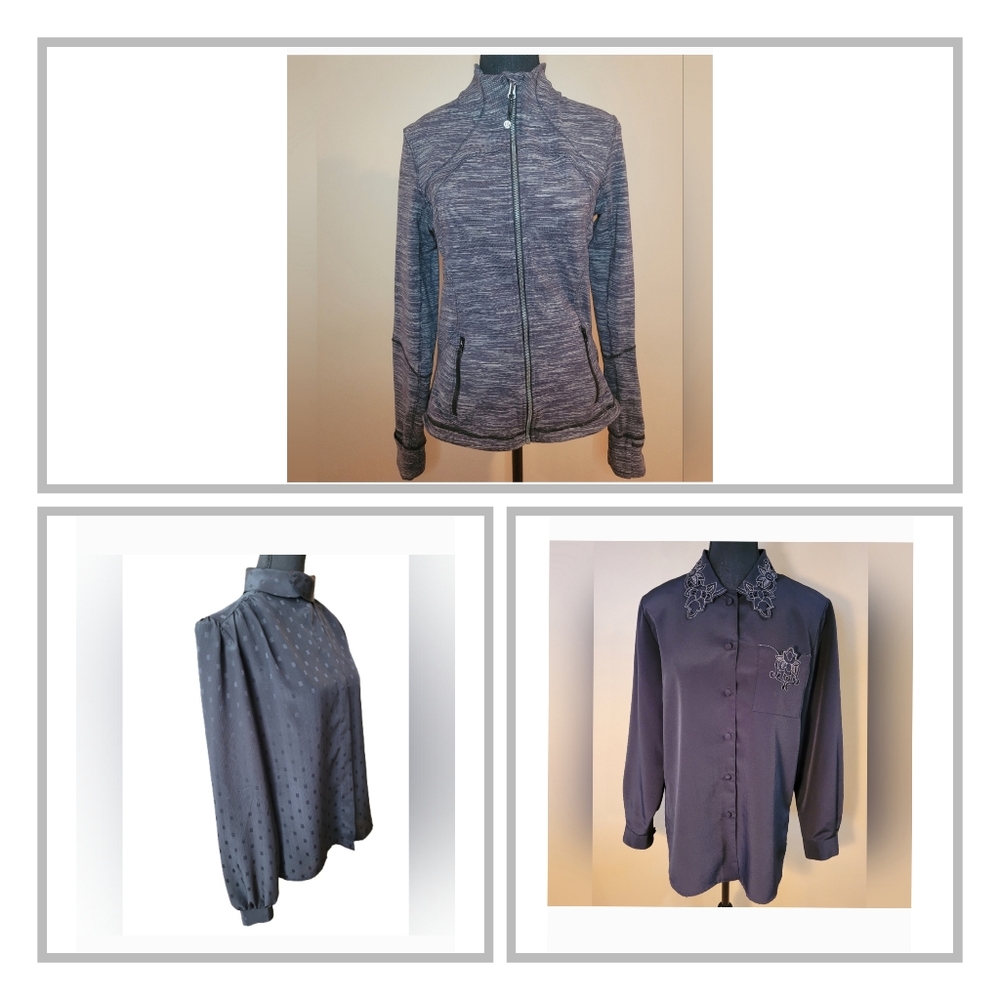 BUNDLE: Lululemon jacket and two vintage blouses